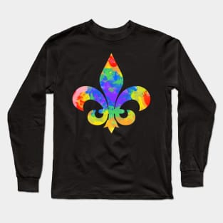 Tie Dye Fleur De Lis Long Sleeve T-Shirt